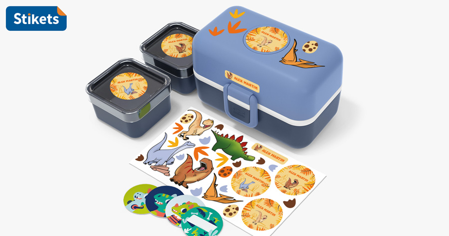 Lunch box per bambini azzurra Monbento personalizzabile - Stikets