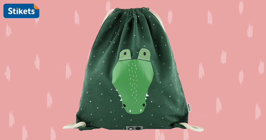 Zainetto a sacca Trixie Mr. Crocodile per bambini - Stikets